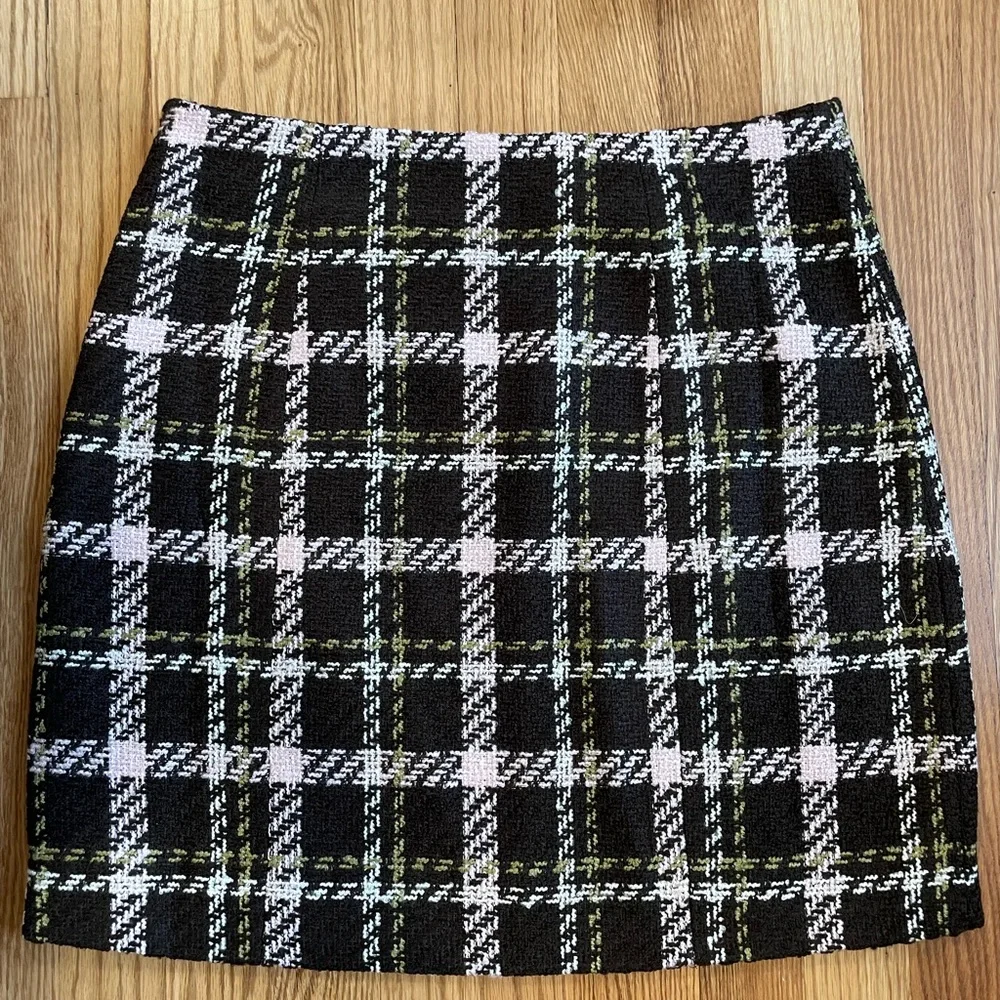 Favorite Daughter Chocolate Brown Plaid Mini Skirt - Picture 2 of 6